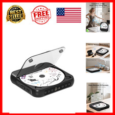 Portable CD Player Dual Stereo Speakers Rechargeable Bluetooth Headphones Black