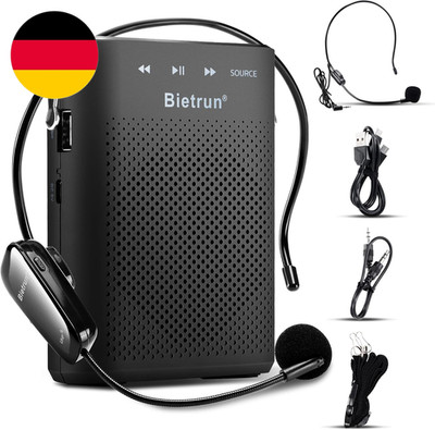 Bietrun Sprachverstärker Für Lehrer Mit Uhf-Mikrofon-Headset, 20 W, 2000 Mah (12