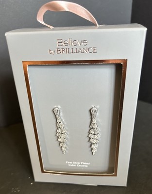 Believe by Brilliance Cubic Zirconia Chandelier Earrings New