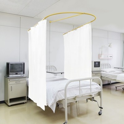 Beauty Salon Partition Curtain U-Shaped Room Divider with Rods & Light-Filtering