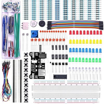 ELEGOO Upgraded Electronics Fun Kit Power Supply Module Jumper Wire Breadboard