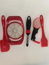 Red Silicone Kitchen Utensils Set Kitchen Coo...