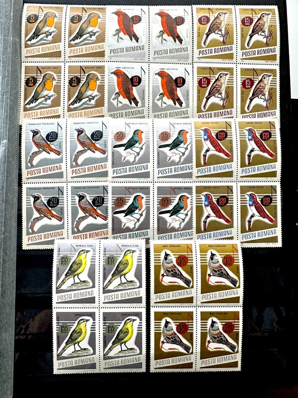 Romania 1966 Complete Set of Sc. 1837-44 in Blocks of 4, MNH, OG, XF