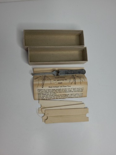 Vintage Bead Stringer And Knot Tier Tool For Hand Knotted Jewelry With Box