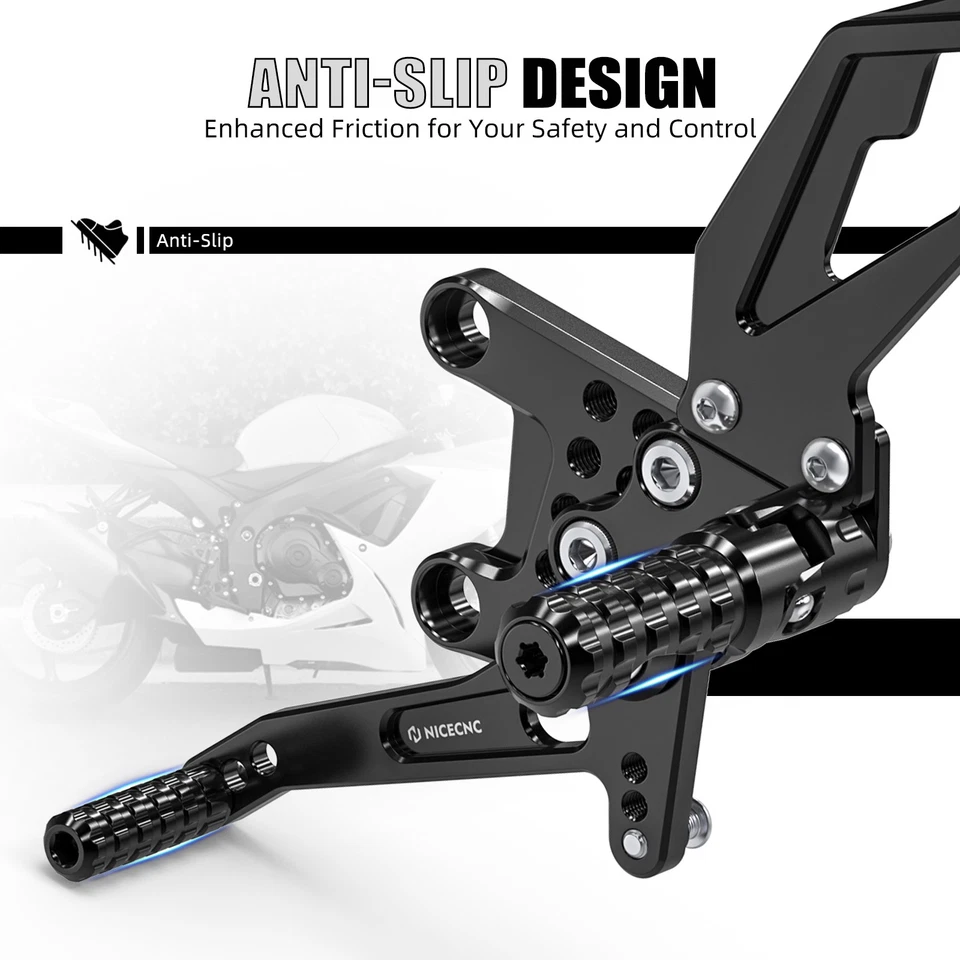 CNC Rearsets Footrest Foot Pegs For Suzuki SV650 SV650S SV650A SV650SA 1999-2011 - Image 3 of 4
