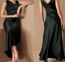 NWT BHLDN Espen Satin Gown Sz 8 Maxi Green Dress Bridesmaid Romance Drapey