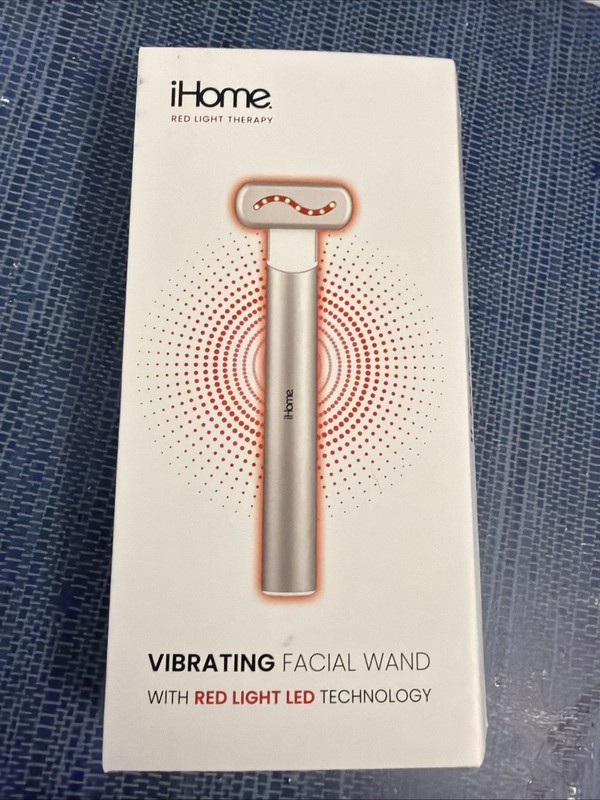 iHome Red Light Therapy Vibrating Facial Wand NIB