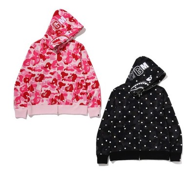 A BATHNIG APE Men's ABC DOT SHARK FULL ZIP HOODIE 1L80115302 | eBay
