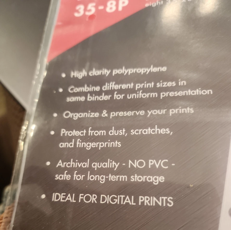 Print File ARCHIVAL PRINT PRESERVERS 35-8P. HOLDS 8 3.5x5" PRINTS 4 ON EACH SIDE - Image 4 of 4