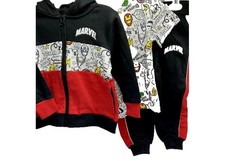 Marvel Avengers Boys 3PC Outfit Set Hoodie T-Shirt Pants Black/Red 3T NWT