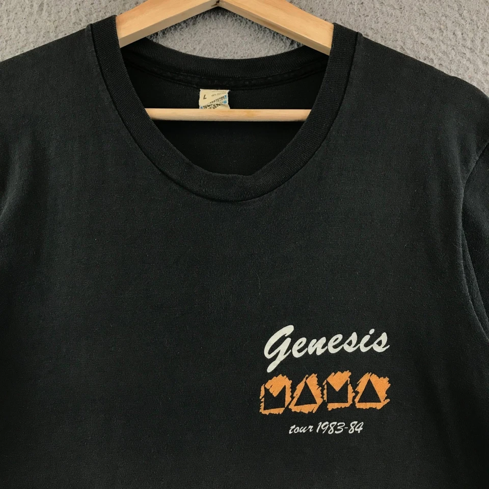 Camiseta De Colección Años 80 Genesis Mama Tour Negra Banda de Rock Concierto Camiseta Para Hombres Grande Foto 3 de 4