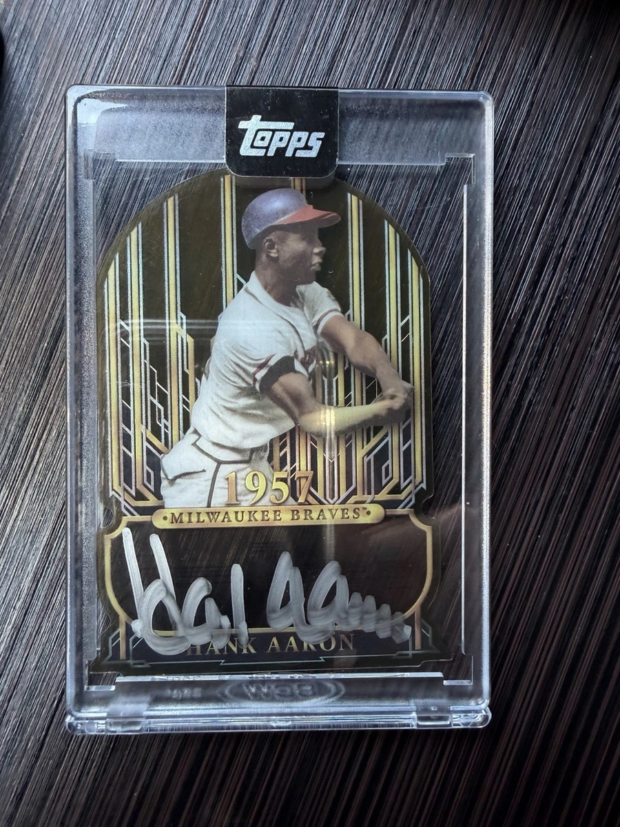 25+ Topps Hank Aaron Autographed Baseball Sports Trading Cards for