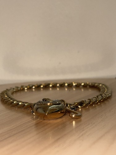Vintage Juicy Couture Necklace Chunky Puffy Heart & J Charm Gold Tone W/ Toggle - Picture 9 of 22