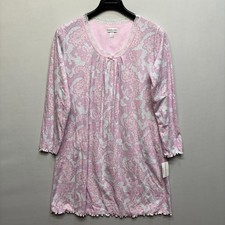NWT Miss Elaine Nightgown Sleep Dress Size Large Floral Lace Neck C123 -17