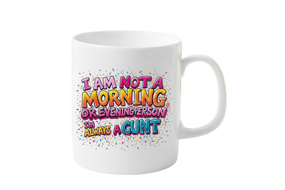 Lustige bunte Tasse Kein Morgen- oder Abendmensch - Humor Geschenk für Erwachsene