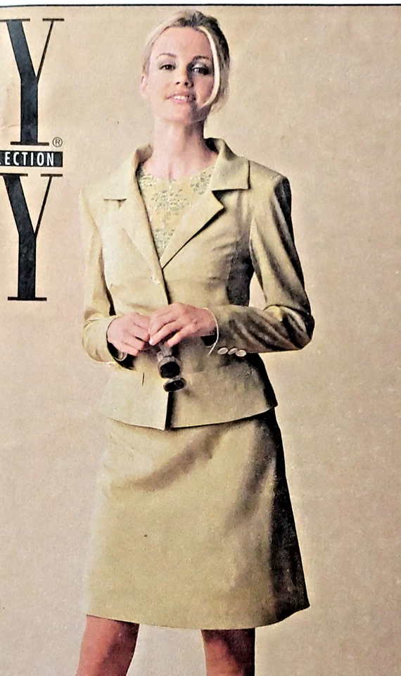 McCalls 9217 Lined Jacket, Top 2 Lengths Bias Skirt Stretch Knits Misses 4,6,8 - Image 2 of 4