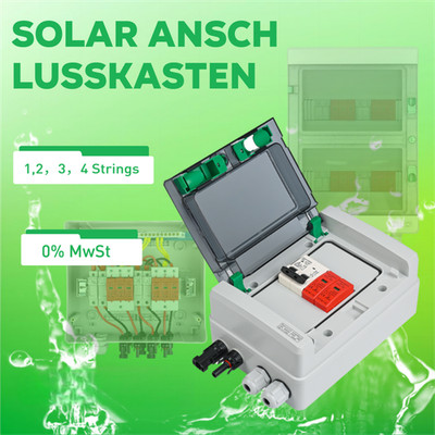 Solar Anschlusskasten PV DC 1-2-3-4Strings Überspannungsschutz Solarpanel 0%MwSt