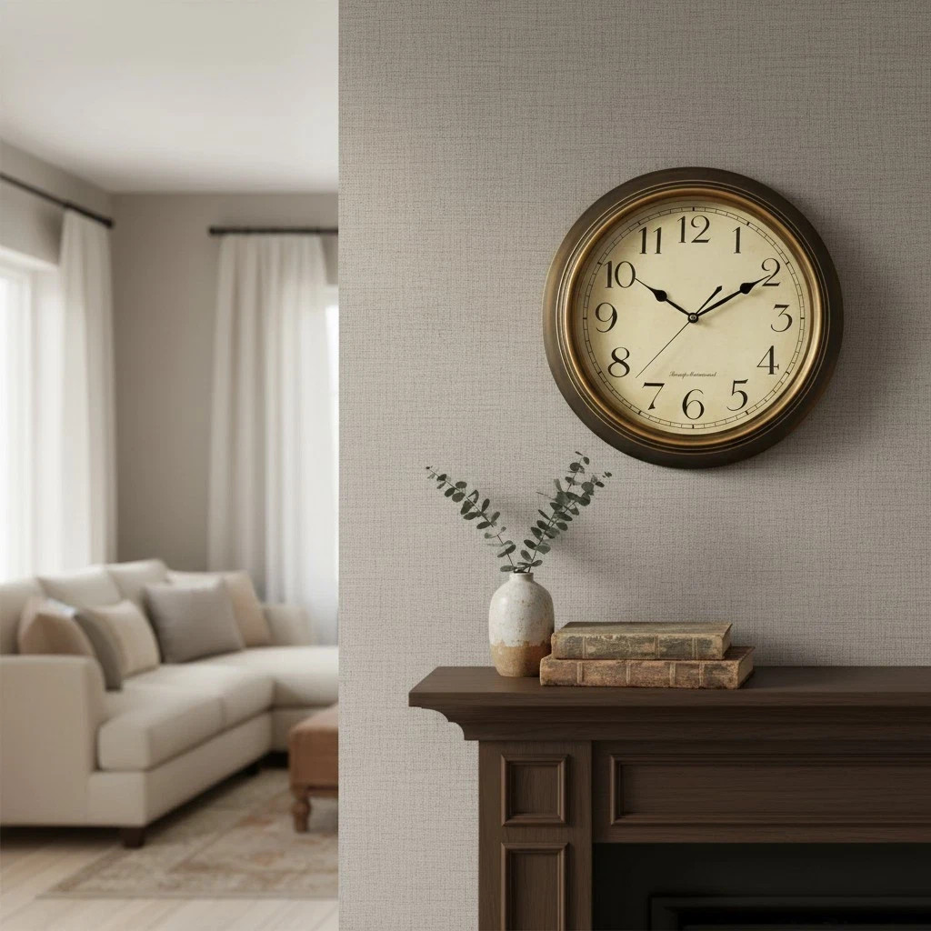10'' Classic Silent Iron Wall Clock with Arabic Numeral - Stylish Home Decor New