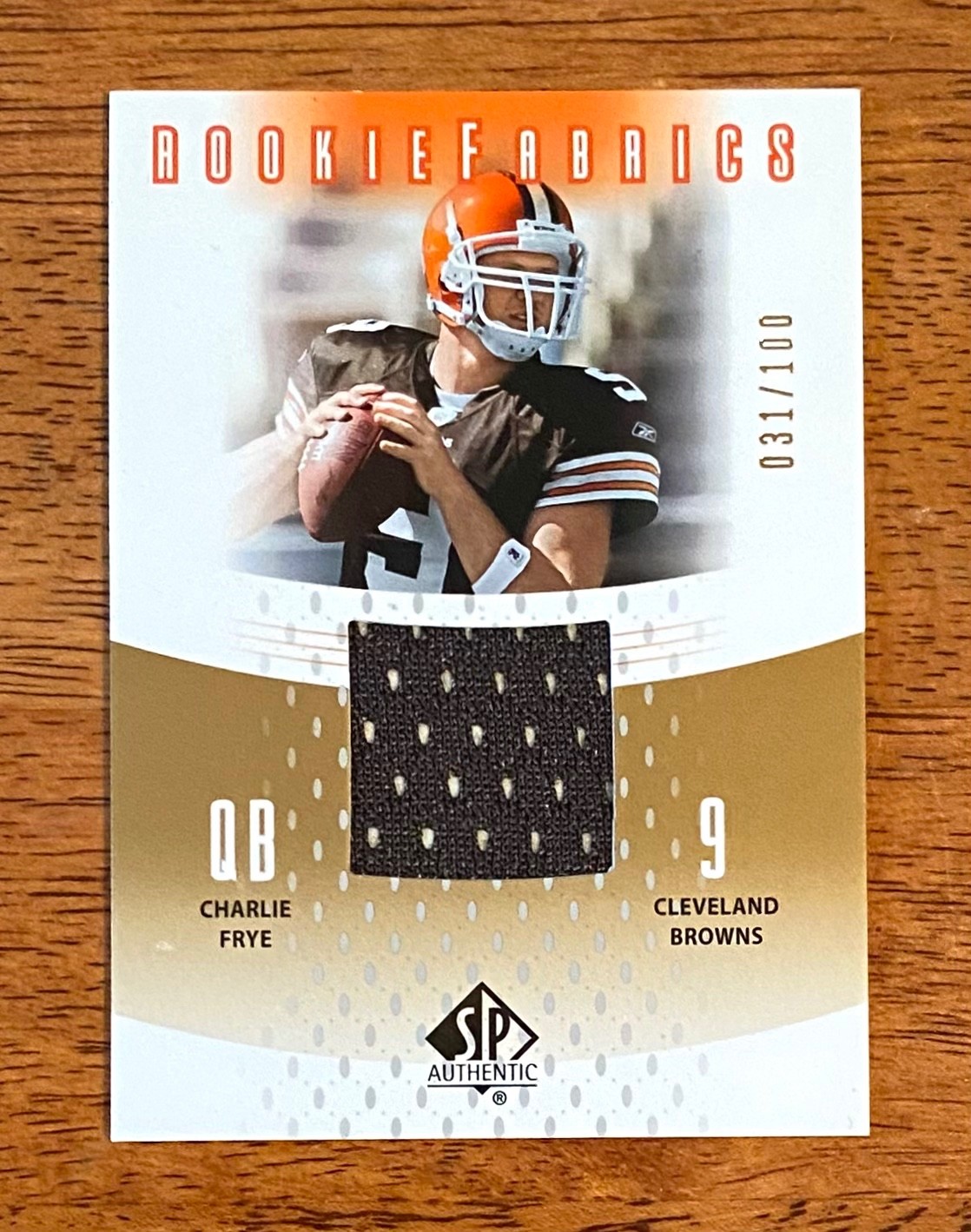 Charlie Frye SP Authentic Rookie Fabrics Bronze #RFCF Base