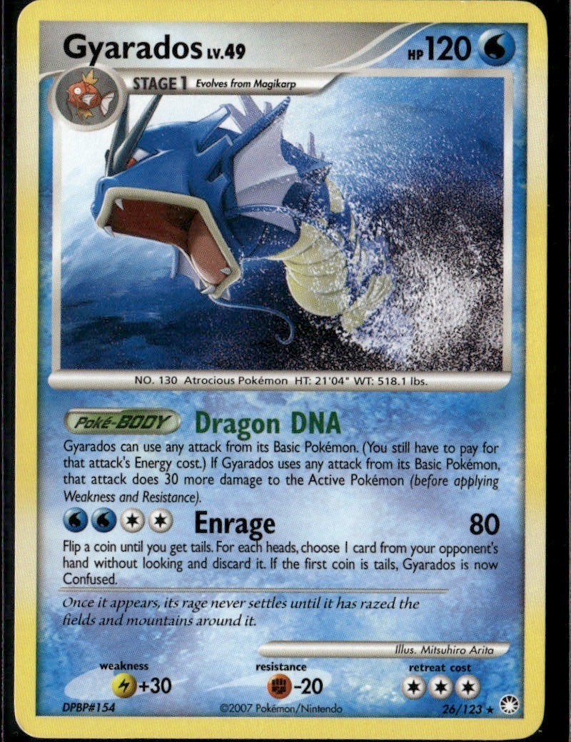 Gyarados Rare Mysterious Treasures 26/123 Water Normal Pokemon Card