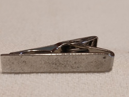 Vintage STERLING SILVER Men's Cufflinks & Tie Clips Bars - Imagen 6 de 9