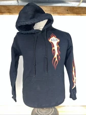 National Hot Rod Association Hoodie Men Small Black NHRA Flames Drag Racing Y2K