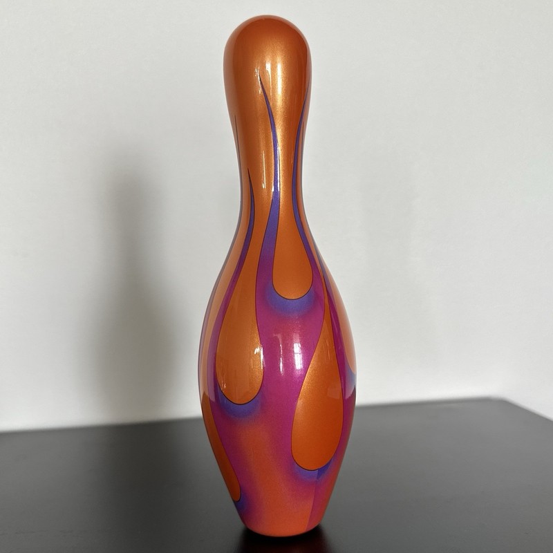 Hot Rod Underground PIN HEADS Miniature Bowling Pin Flames Collectible Muscle