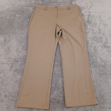 Lands End Chino Pants Womens Size 16 Beige Flat Front Shortened Hem 37x29