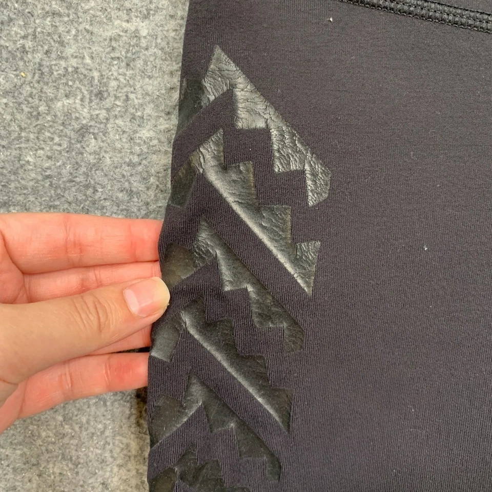 Leggings Lululemon Mujer 4 Negro Wunder Bajo Estampado Azteca Imitación Cuero Panel Foto 4 de 4