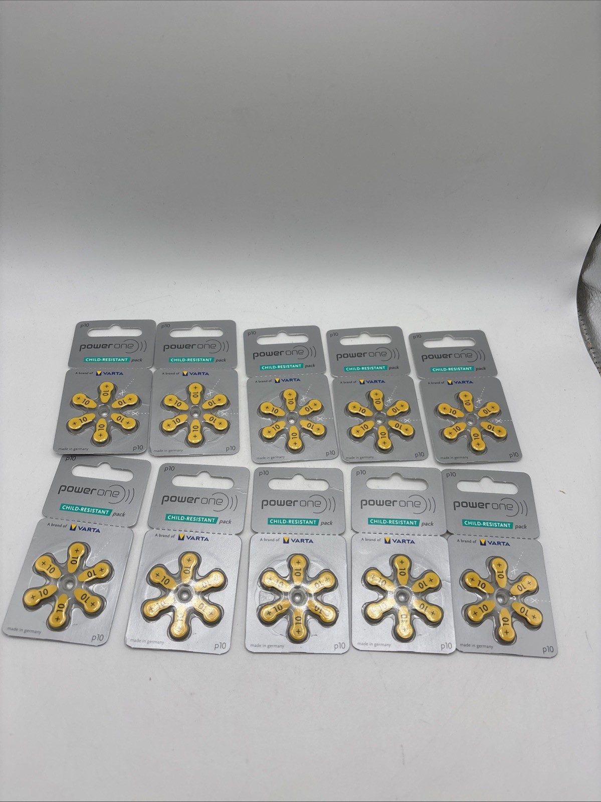 Power One Size 10 Hearing Aid Batteries PR70 Zinc Air 1.45V 