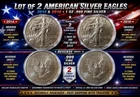 TWO-.999 1 Troy Oz Walking American  Liberty Eagle Rounds 2014&2016 (2oz Total)