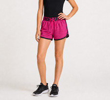 Under Armour Running Shorts Youth Girls Large Pink Polyester Drawstring Waist