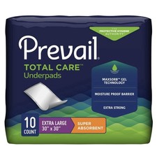 Prevail Total Care Disposable Underpad Heavy Absorbency 30x30 10 pack 