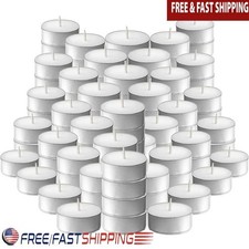 Bulk 100 Unscented Tealight Candles Long Lasting Indoor Outdoor Wedding Decor US