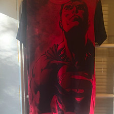 Superman DC Comics Men's Graphic Print T-Shirt Red/Black M Crew Neck