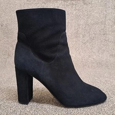 LK Bennett Ankle Boots Pellino Black 42 UK 9 Suede Leather 4" Heel