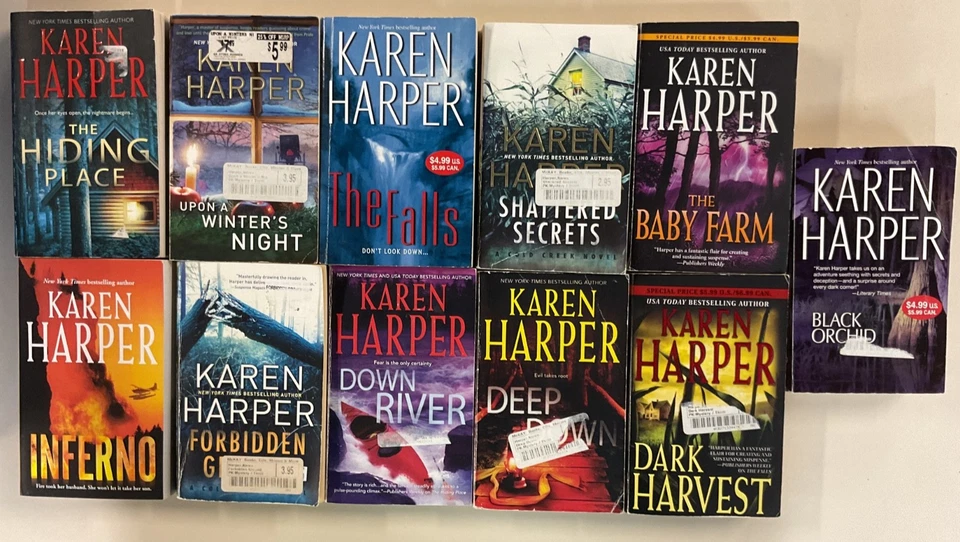Karen Harper PB lot of 11, Black Orchid, Down River, Inferno, The Baby Farm - Imagem 2 de 3