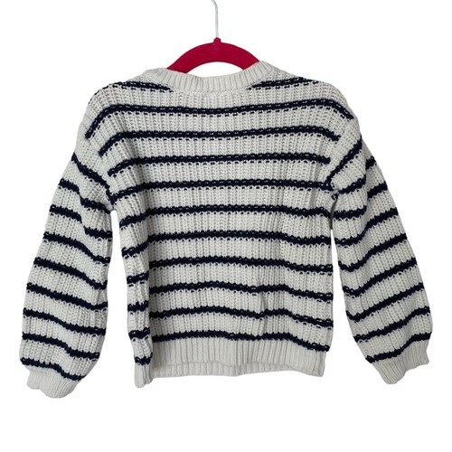 Crazy 8 Striped Crochet Sweater Top 4T Girls - Picture 2 of 4