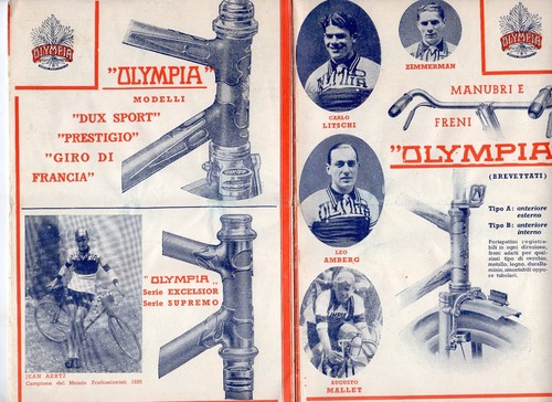 CICLISMO OLYMPIA DEPLIANT BROCHURE CATALOGO BICICLETTE 1936 ORIGINALE 60X45 - Picture 6 of 6
