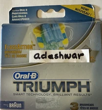 VTG Oral-B Triumph Toothbrush Replacement Heads 3 Count NOS Smart Technology