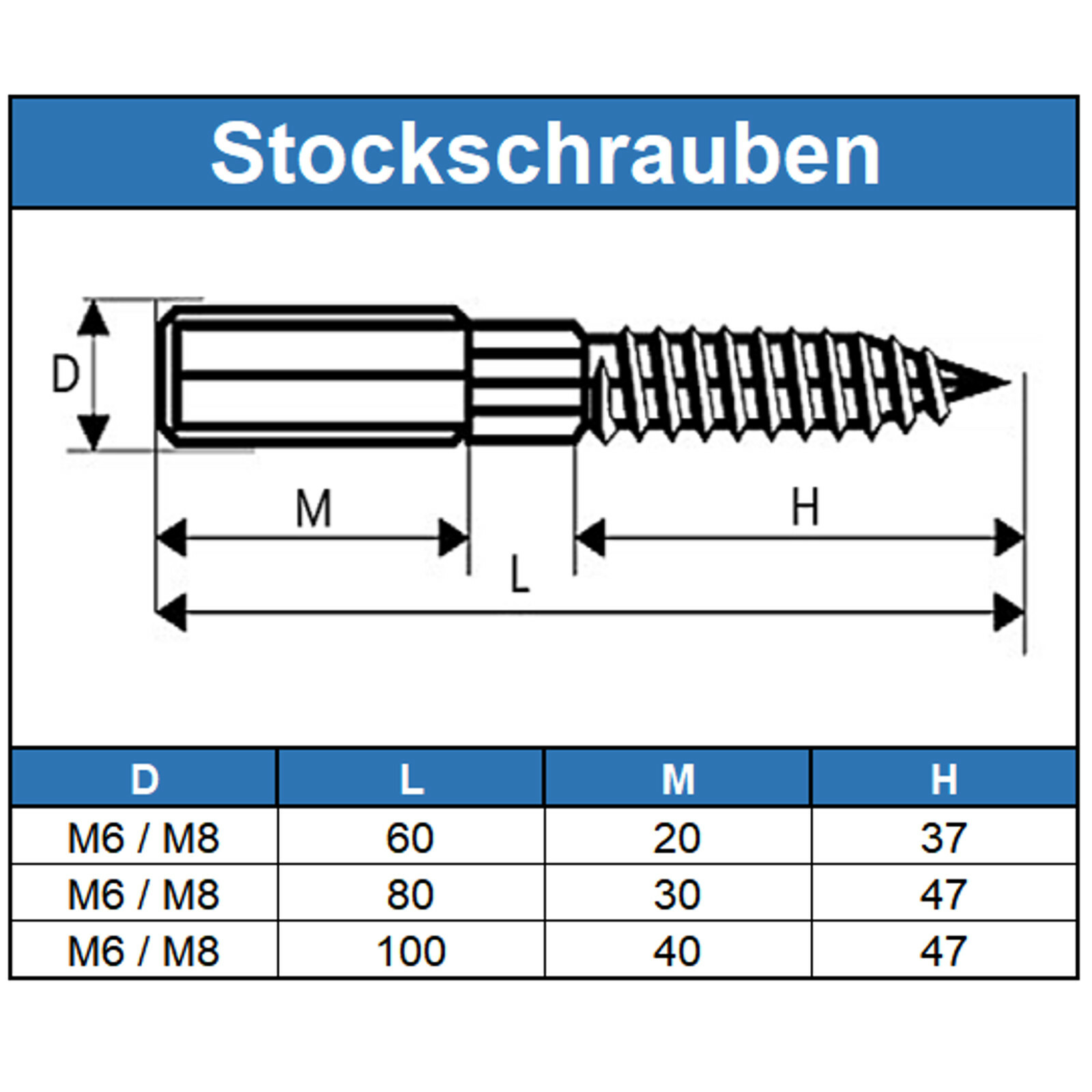 A2 Edelstahl Schrauben Stockschrauben Edelstahl VA M6 M8 – In Verschiedenen Längen, Ideal Für Holz- & Metallverbindungen Holzschrauben Metrisch - Foto 4