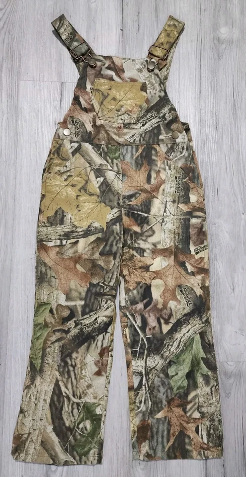 New Vintage Outdoor Advantage Timber Camouflage Camo Youth 6 Bib Overall Pants - Image 4 of 4