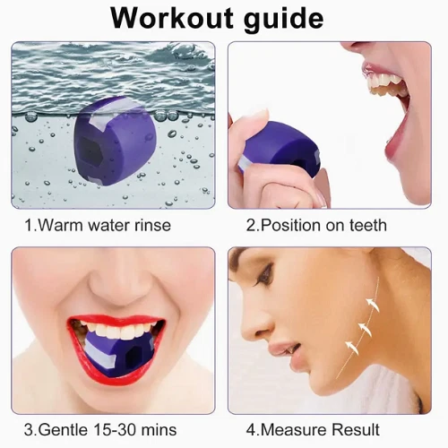 3PCS Jawline Exerciser Mouth Exercise Fitness Ball Neck Face Jaw Trainer Toning