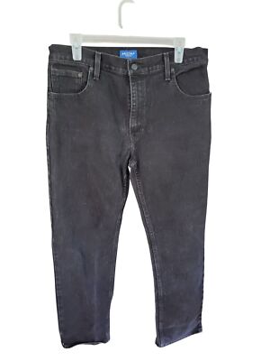 Arizona Jeans Mens Black Flex Relaxed Straight Leg Jeans