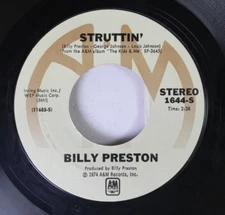 Rock 45 Billy Preston - Struttin' / You Are So Beautiful On A&M Records