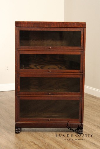 Antique Oak Four-Stack Barrister Bookcase - Picture 10 of 16
