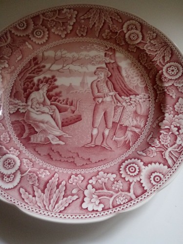 Spode Archive Collection Georgian Series Woodman Dinner Plate Cranberry Red - Picture 5 of 8