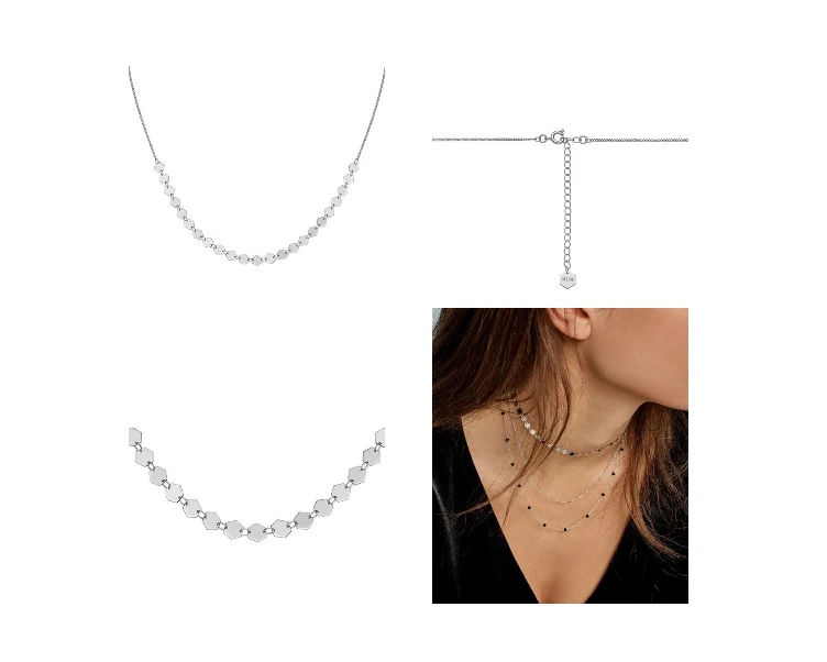 CLUSE Women Essentielle Silver All Hexagons Choker Necklace