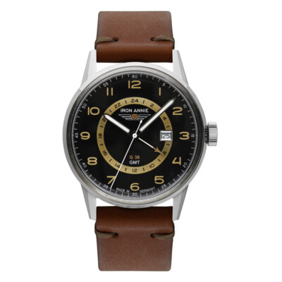 Iron Annie G38 Men's Watch 5342-2 GMT, Leather Strap | eBay