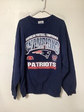 VTG Men's Lee New England Patriots AFC Champions Sweatshirt Size L Made in USA